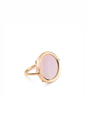 Bague circle nacre rose Ginette NY