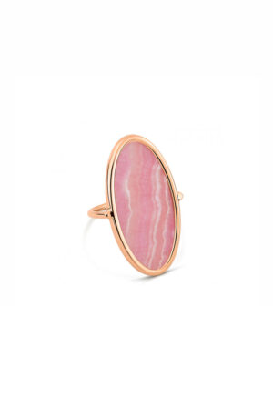 Bague petite ellipse rhodochrosite Ginette NY